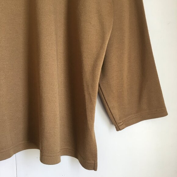 Vintage Alfred Dunner Doe Coloured Embroidered Sweater With Shoulder Pads - Picture 8 of 16